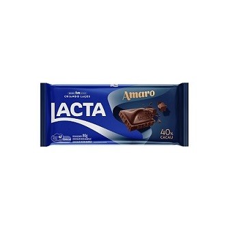 Barra de Chocolate Amaro 40% Cacau Lacta 90g