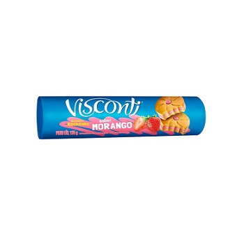 Biscoito Recheado de Morango Visconti 125g