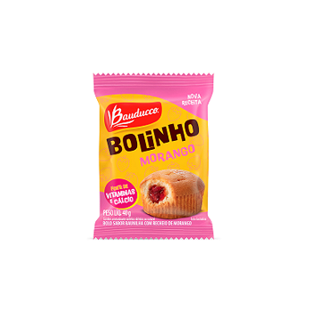 Bolinho Bauducco sabor Baunilha com Recheio de Morango 40g