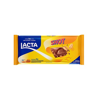 Barra de Chocolate c/ Amendoim Shot Lacta 90g